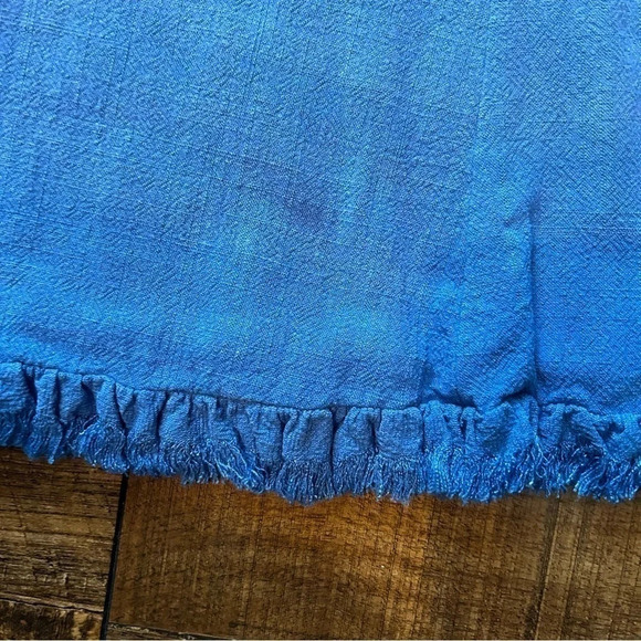 Umgee Royal Aline Womens Small Aline dress Ruffle Frayed Sleeves Fray Hem EUC - Picture 6 of 7